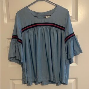 Crown & ivy Blue 3/4 Sleeve Top